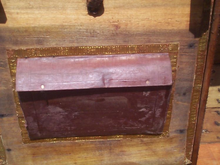 restored wood dome top antique trunk 879