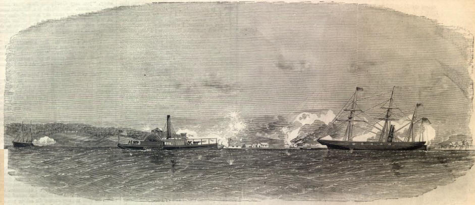 aquia landing, aquia creek union gun boat confederate artillery battle may june 1861