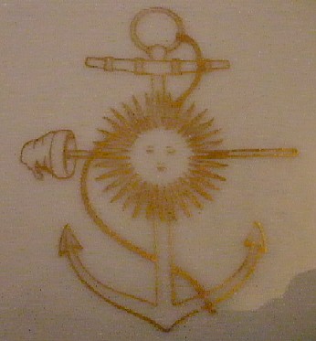 argentinian navy pin dish with blue anchor topmark 