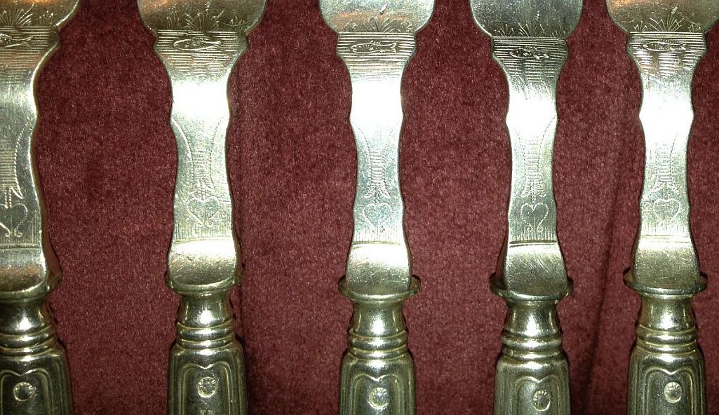 fish forks and knives, austro-hungarian KuK Kriegsmarine navy crown and anchor insiginia