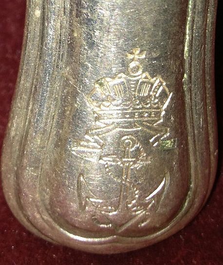 fish forks and knives, austro-hungarian KuK Kriegsmarine navy crown and anchor insiginia
