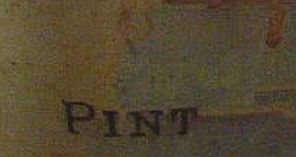 19th century style block text spelling out pint