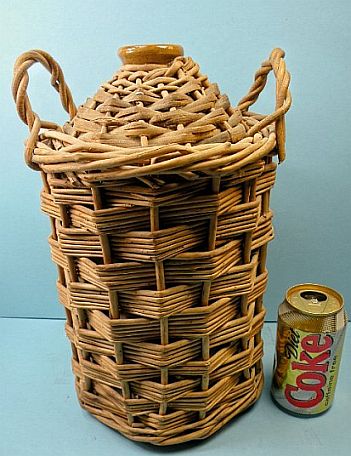 British Royal Navy Imperial Rum Demijohn with Wicker and Red Stripe