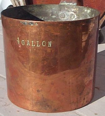 british royal navy rum cup copper measure 1 gallon 20th century