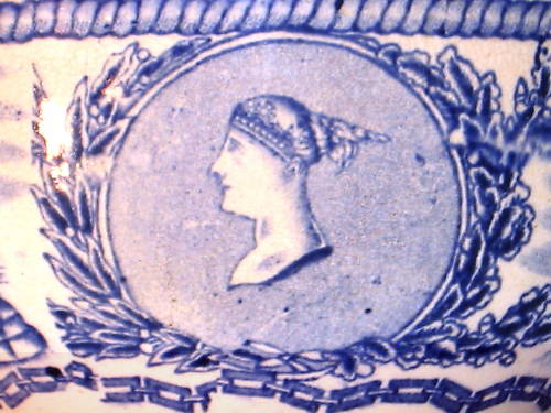 british royal navy mess bowl showing closeup of queen victoria