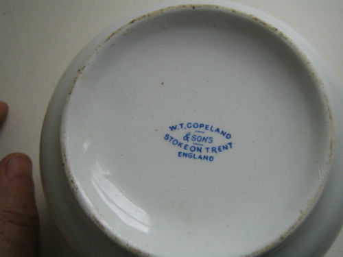 british navy mess bowl No 18 marked WT Copeland & Sons, Stoke On Trent, England