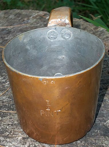british royal navy rum cup 1/2 pint arsenal marked