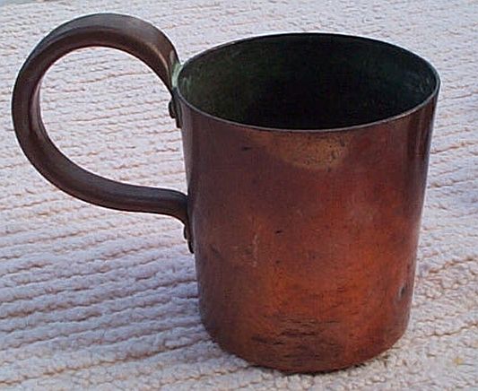 royal navy 1 quart copper measure for rum and grog, george v cipher stamp