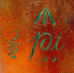 royal navy 1/2 pint copper measure for rum and grog, queen victoria cipher stamp