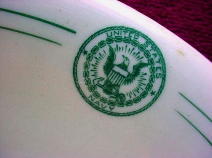 Antique United States Navy Serving Bowl by Carr China