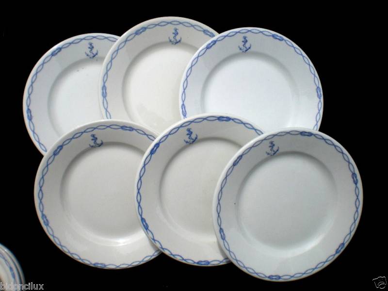 Official and Historical French Navy Tableware or Ancre Marine 