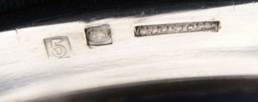 French Navy Silverplated Bottle Coaster Fouled Anchor