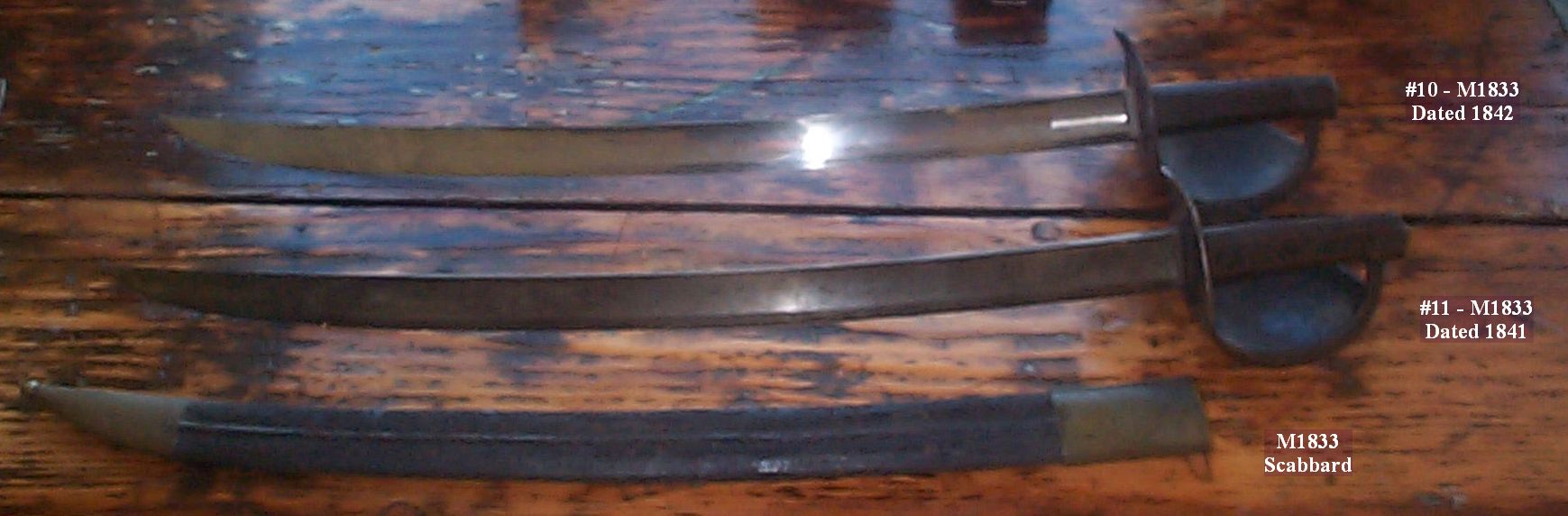 french naval cutlass m1833 dated 1842 #10 and 1841 #11 with scabbard