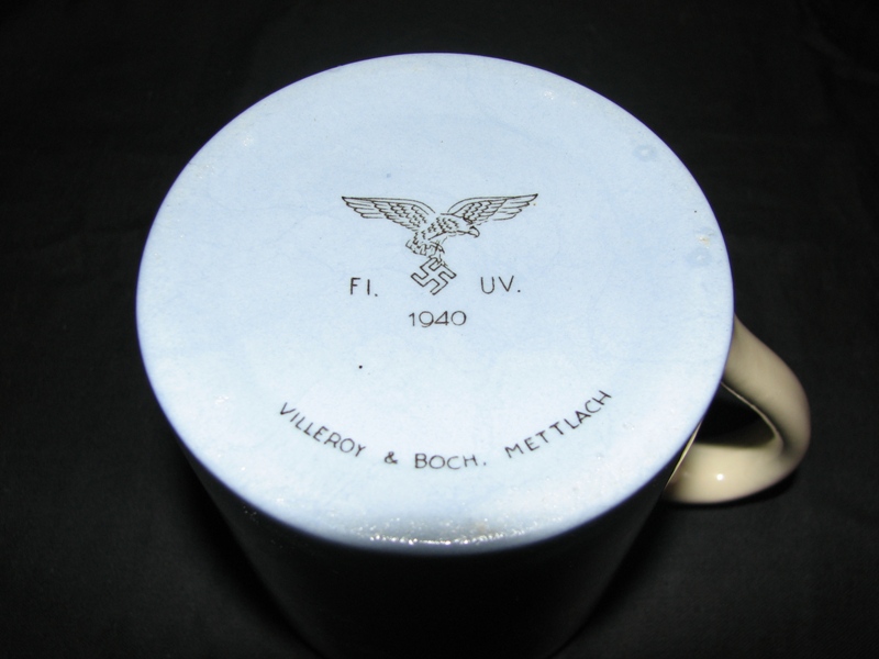 Third Reich Air Force Luftwaffe Waffenamt Stamp on a cup