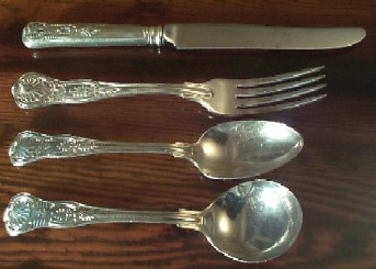 US Navy Silverware Kings Design Four Piece Placesetting