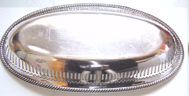 us navy silverplated bread or roll server