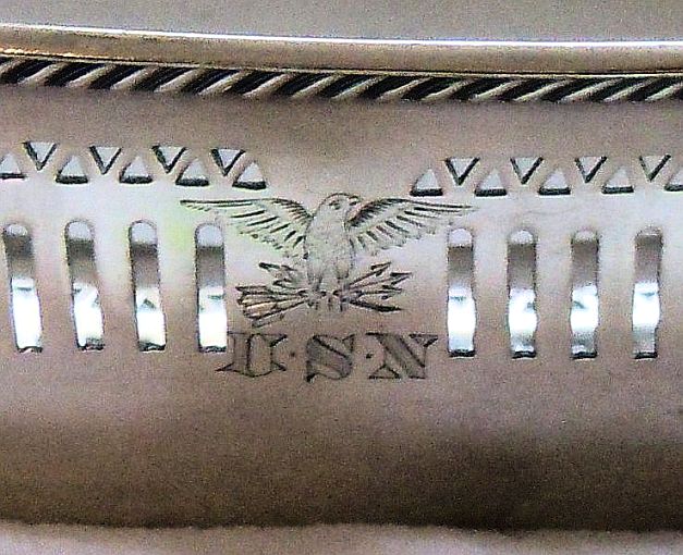us navy silverplated bread or roll server