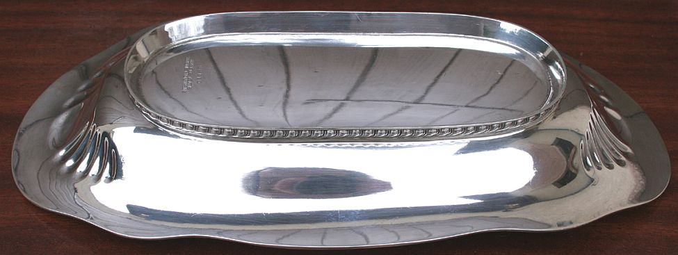 us navy captains mess silverplated serving dish bread basket or roll server