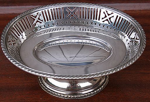 captains cabin candy dish, silverplated holloware