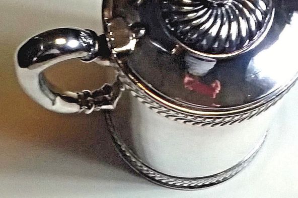 antique us navy captains ice water decanter or water pitcher insignia top lid