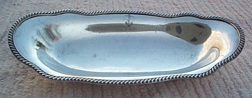 Dated 1932 US Navy Wardroom Officers Mess Hot Meat Server Serving Dish Fouled Anchor and USN topmark insignia