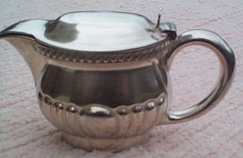 1940s US Navy Wardroom Officers Mess Lidded Table Creamer with Fouled Anchor and USN topmark