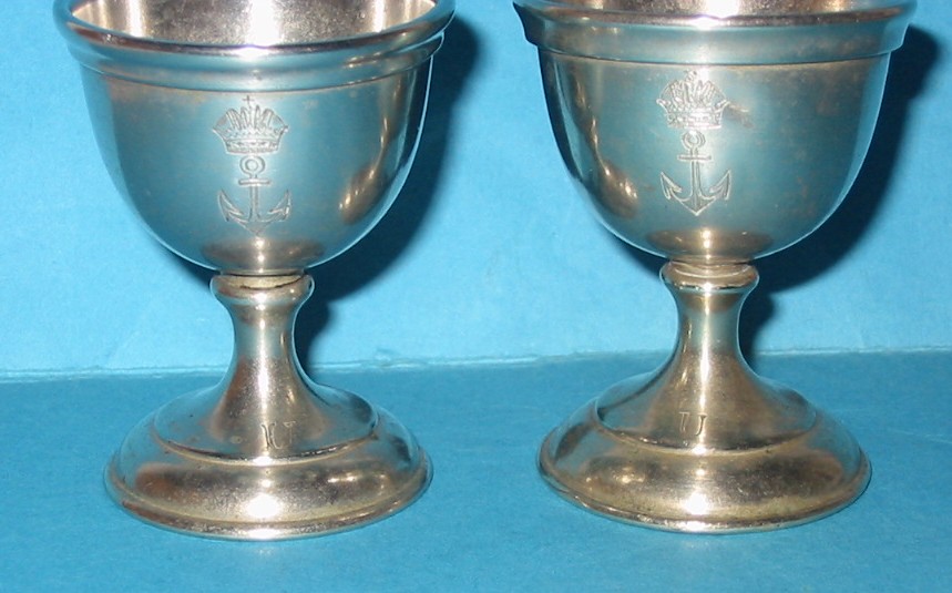 Imperial Austro-Hungarian navy silverplated egg cup ca 1891-1918 