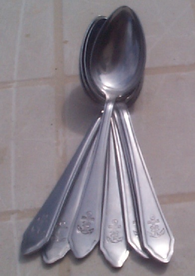 imperial japanese navy teaspoon with fouled anchor and cherry blossom