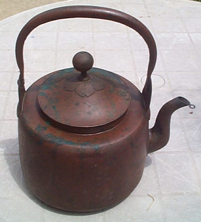 Imperial Japanese Navy WWII Tea Kettle Copper Japan Naval Dinnerware