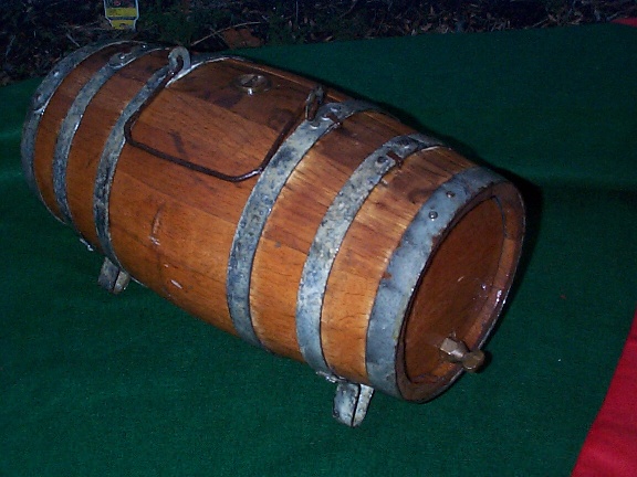 Antique Water Keg or Water Cask, Single Handle, with Feet
