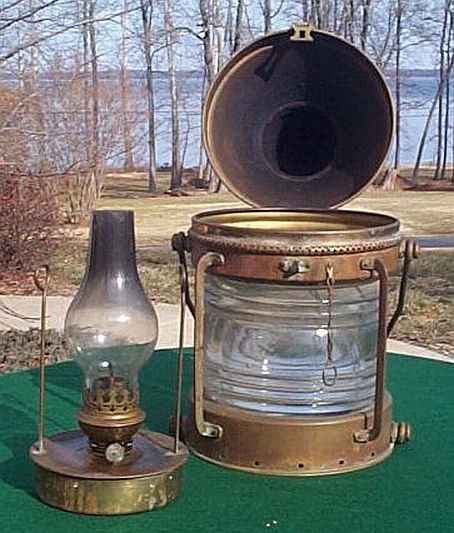 Vintage Lantern Copper Nautical Ship Brass Anchor Lamp Oil Light