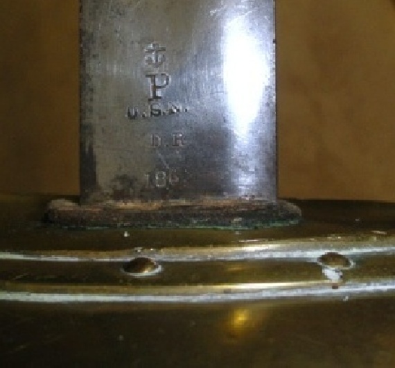 m1860 naval cutlass inspector initials, usn, date, P and anchor