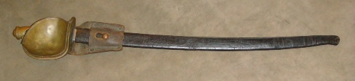 m1860 naval cutlass in leather scabbard with frog