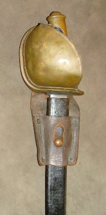 m1860 naval cutlass in leather scabbard with frog