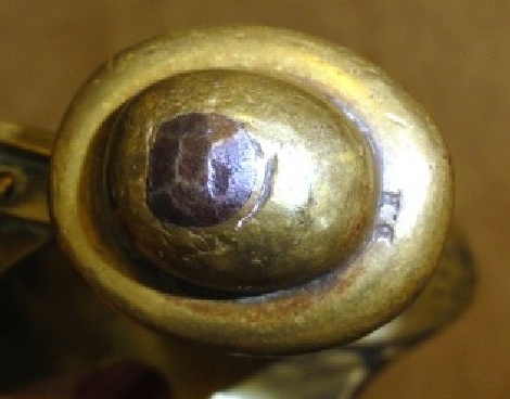 m1860 naval cutlass inspector initials on pommel of grip