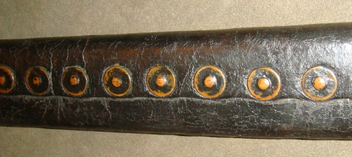 m1860 naval cutlass scabbard rivets closeup