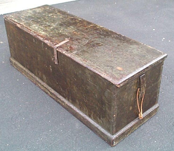 Large 6-Plank Mid 19th Century Sea Chest or Stowage Chest used on Weather Decks