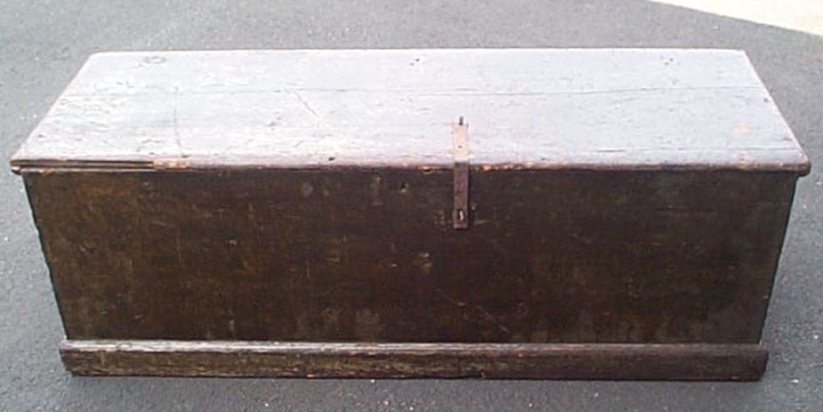 Large 6-Plank Mid 19th Century Sea Chest or Stowage Chest used on Weather Decks