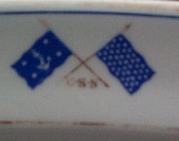 US Navy Serving Platter Admiral Dewey ca 1899-1904 insignia