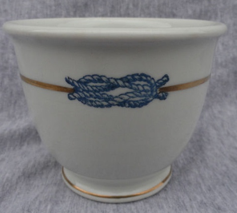 Odd and Unique US Navy Topmark Found on a Footed Egg Cup dated 1918 by Buffalo China