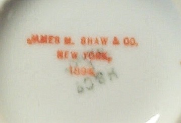Antique US Navy Dinner Plate dated 1894, Haviland Co Limoge France, James M. Barth Co New York