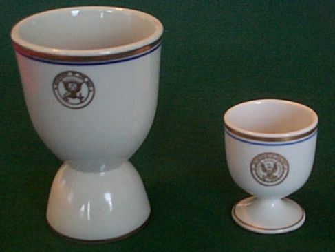 Comparison of the Navy Rum Cup or Double Shot Glass with a Dept of Navy Double Ended Egg Cup