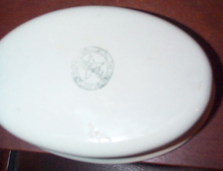 navy soap dishe stamped USN, bottom
