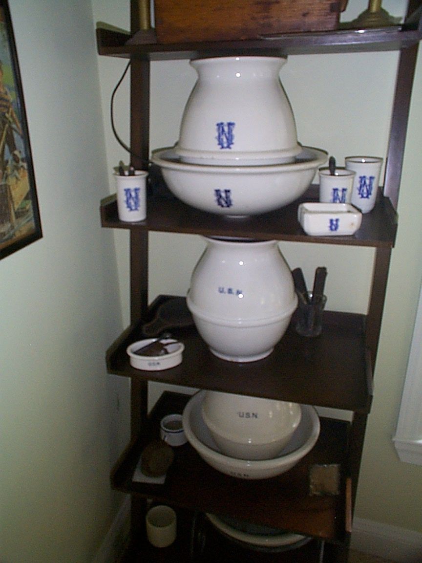 us navy hygieneware and porcelain stylized tumblers and soap dishes