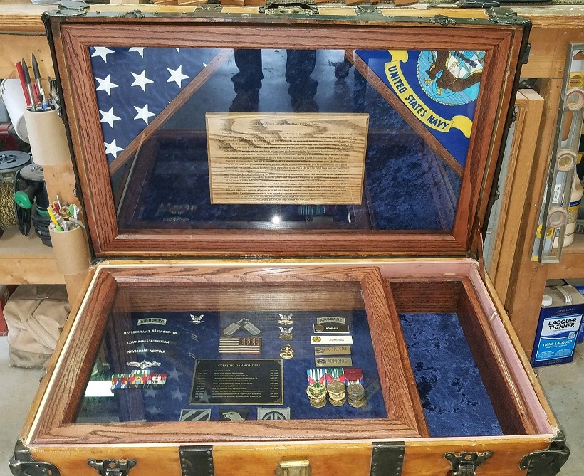 Army Navy Retirement Shadow Box ideas or Military Shadow box Idea as