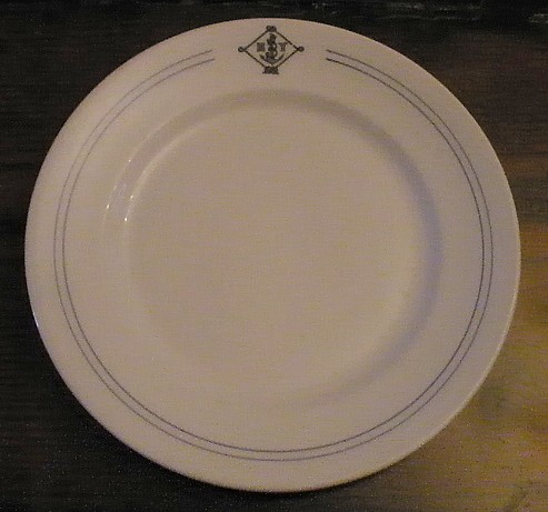 NY Naval Militia Dinner Plate with Blue Striping