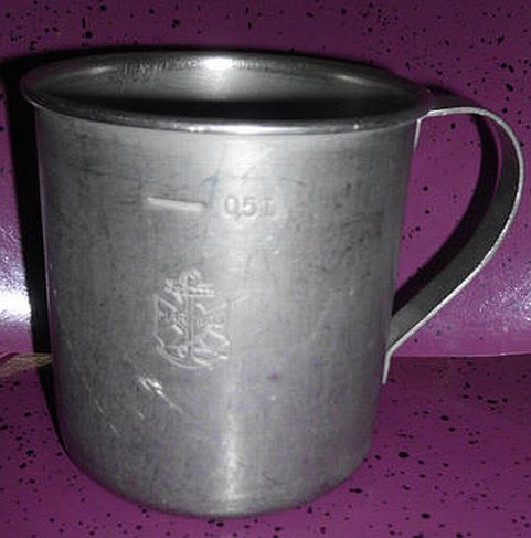 polish navy aluminum mess cup with handle