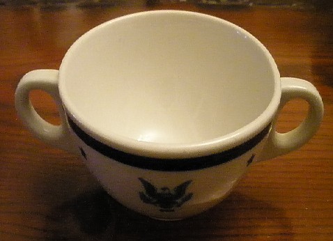 navy Senior officer bouillon or broth cup, eagle with usn