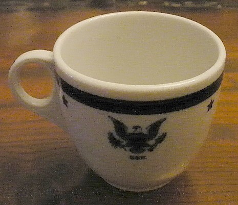 navy Senior officer demitasse coffee cup, eagle with usn
