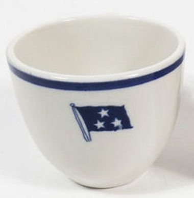 WWII US Navy Vice Admiral 3 Star demitasse cup